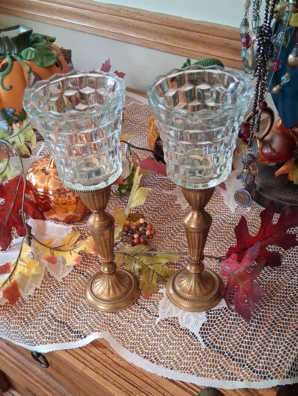 Vintage Glass Votive Candle Holders.